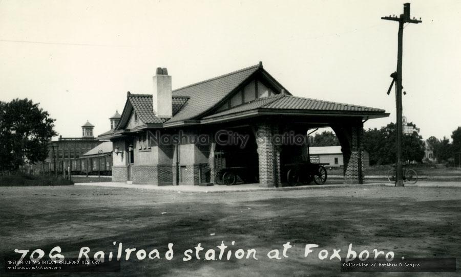 Postcard: Railroad Station at Foxboro